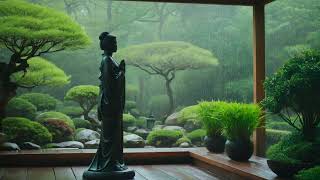 Rain Sound Ambience in a Japanese Garden [upl. by Gefell]