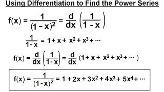 Calculus 2 Infinite Sequences and Series 56 of 86 Use Differentiation to Find Power Series [upl. by Nievelt11]