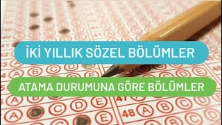 Sözel 2 Yıllık Bölümler  İki Yıllık Sözel Bölümler Nelerdir [upl. by Ogram]