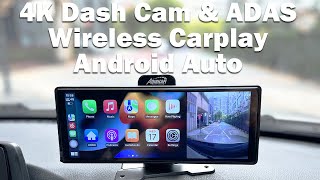 Advanced higher 1026inch Carplay amp Android Auto with 5G WiFi and AUX and 4K ADAS CamAdinkam V30S [upl. by Cody]