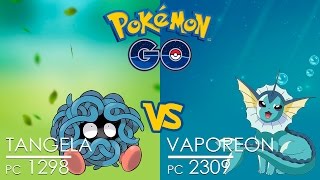 Pokémon GO Gym Battle ☢ SOLAR Tangela vs Vaporeon with HYDRO PUMP [upl. by Uriisa]