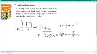 zad 3 str 166 WYRAŻENIA ALGEBRAICZNE Matematyka z plusem 7 [upl. by Tolley384]