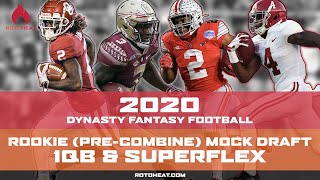 2020 Rookie Mock Draft Dynasty Fantasy Football  Pre Combine [upl. by Enerak479]