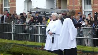 Remembrance Sunday service at War Memorial  singing of anthems [upl. by Lonier]