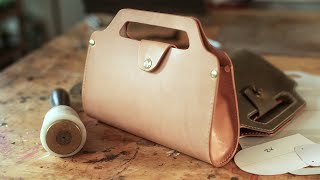 DIY Minimalist Leather Purse  With Pattern [upl. by Carrillo]