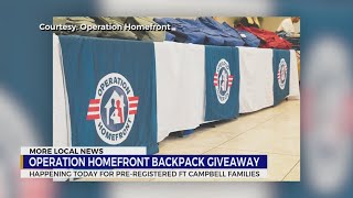 Operation Homefront backpack giveaway for Fort Campbell families [upl. by Domeniga]