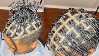 How To Box Braids On Boys Hair  Individual Single Braids [upl. by Knut]