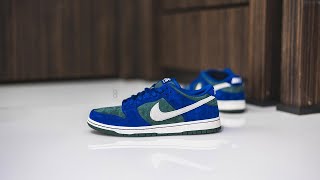 Nike SB Dunk Low Pro quotDeep Royal Blue  Vintage Greenquot Review amp OnFeet [upl. by Cherie]