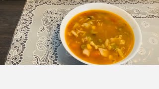 Supe me perime te ngrira🤌soup with frozen vegetables🤌Suppe mit gefrorenem Gemüse 😋 Sehr lecker👌 [upl. by Nida305]