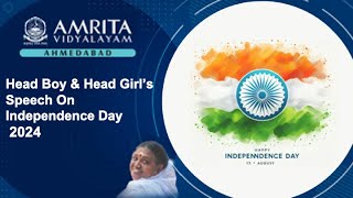 Head Boy amp Head Girl s Speech On Independence Day [upl. by Nytsuj233]