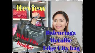 Review of Balenciaga Metallic Edge City Bag  WFI [upl. by Ateekal967]