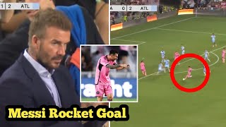 David Beckham reaction to Messi rocket goal against Atalanta [upl. by Eiuqram]