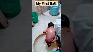 My first bath 🧸  Newborn Baby Bathing 👼 [upl. by Durstin]