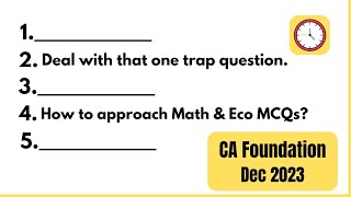 5 strategies to ace this CA Foundation Exam You dont want to miss 4 [upl. by Eelrak185]