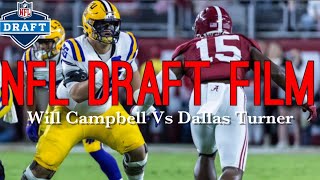 Film Room Dallas Turner Vs Will Campbell All Pass Rushes [upl. by Markman642]