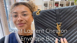 Saint Laurent Chevron Envelope Bag Review [upl. by Strang663]