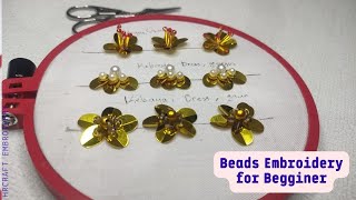 Sequins embroidery design for beginners  Hand Embroidery tutorial Step by step [upl. by Asuncion852]