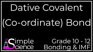 Dative Covalent Coordinate Bonding [upl. by Aronid]