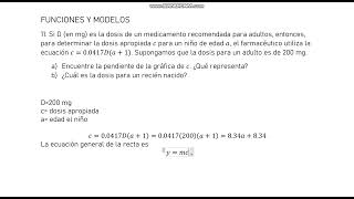 11 Si D en mg es la dosis de un medicamento recomendada para adultos entonces para determinar [upl. by Aiuhsoj]