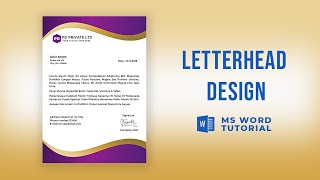 How to Make Letterhead Design in Microsoft Word  letterhead design in word [upl. by Josepha]