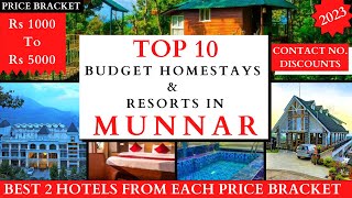 TOP 10 Best Budget Hotels In MUNNAR  Rs 1000 To 5000  Cheap And Best Resorts  2023 [upl. by Selie]