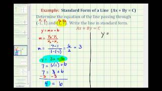 Ex 1 Find the Equation of a Line in Standard Form Given Two Points [upl. by Hpsoj209]