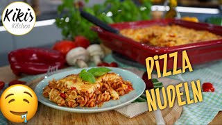 Pizzanudeln  Nudelauflauf  schmeckt wie Pizza  vegetarische Nudelrezepte [upl. by Corina]