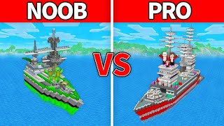 Mikey Family amp JJ Family  NOOB vs PRO  Warship House Build Challenge in Minecraft Maizen [upl. by Kung]