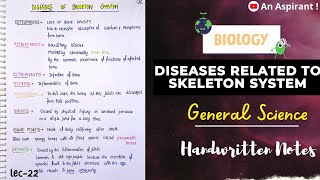 Diseases related to Skeleton System Unit4  Biology  General Science  Lec22 An Aspirant [upl. by Uwton]