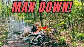 4K POV 2023 Husqvarna FC450 Rockstar vs 2023 KTM SXF  Leetsville MI trail riding Dirtbikes [upl. by Micheil152]