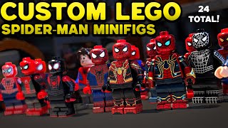 Custom LEGO SPIDERMAN Collection 2022  24 Minifigs [upl. by Anirret167]