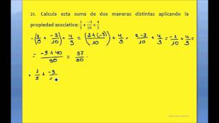 Clase 824  Ejercicio 21 La propiedad asociativa en la suma de fracciones 2 CURSO DE FRACCIONES [upl. by Analihp221]