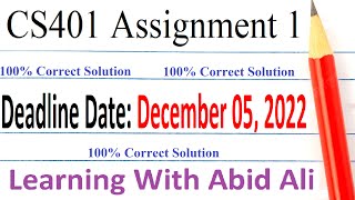 CS401 Assignment  01  CS401 Assignment 1 Solution Fall 2022  CS401 Assembly Language Programming [upl. by Kearney]