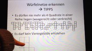 Würfelnetze erkennen  Würfelmuster bilden [upl. by Alleda]