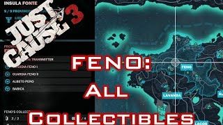 Just Cause 3  FENO All Collectibles  Insula Fonte [upl. by Ycram657]