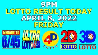 OLD 9pm Lotto Result Today April 8 2022 Friday [upl. by Rosemare593]