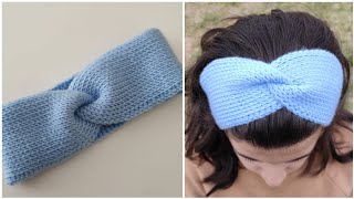 Easy amp free tunisian crochet headband twist pattern for beginners 2022  Knitting headband pattern [upl. by Cyrill]