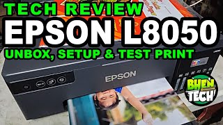 Epson L8050 Tech Review Initial Setup Installation Test Print Borderless up to A4 borderless [upl. by Arotahs]