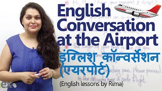 Learn English through Hindi  English Conversation at the Airport [upl. by Yarehs]