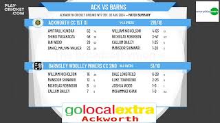 Ackworth CC 1st XI v Barnsley Woolley Miners CC 2nd XI [upl. by Saunder]