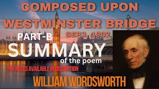 Composed upon Westminster Bridge Sep 3 1802  William Wordsworth  Summary [upl. by Akimihs]