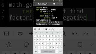 Python Factorial python coding shorts [upl. by Nagam]