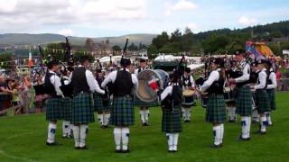 Pipe Band Competition Highland Gathering Crieff Perthshire Scotland [upl. by Romeon]