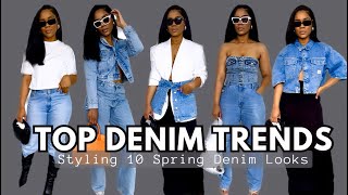 🚨Top Denim Trends For 2023 Styling 10 Spring Denim Outfits ft The BEST Designer Dupes [upl. by Okire]