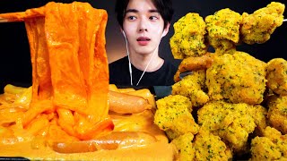 ASMR MUKBANG 태리 투움바 로제떡볶이 중국당면 뿌링치킨 스시 오마카세 먹방 Spicy Cream Tteokbokki amp FRIED CHICKEN eating sounds [upl. by Lluj]