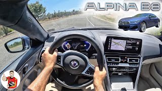 The Alpina B8 Shrugs Off Astonishing Speed POV Drive Review [upl. by Akzseinga]