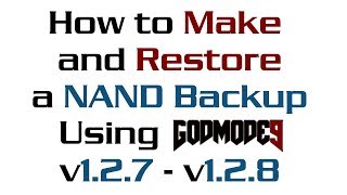 How to Use GodMode9  128  to quotMake a NAND Backupquot amp quotRestore a NAND Backupquot Saves Tickets [upl. by Ydnic692]