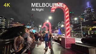 Friday Night in Melbourne City Australia 4K Video [upl. by Aidroc496]