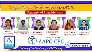 Medical Coding  CPC Certified Students of Apex Medcom [upl. by Eeznyl]