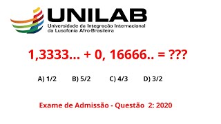 Questão 2 exame de Matemática  2020  UNILAB RESOLUÇÃO [upl. by Analaj]